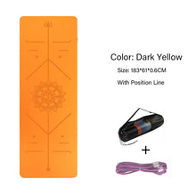 Load image into Gallery viewer, TPE Yoga Double Layer Non-Slip Mat Yoga Exercise Pad with Position Line For Fitness Gymnastics and Pilates