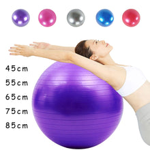 Load image into Gallery viewer, PVC Fitness Balls Yoga Ball Thickened Explosion-proof Exercise Home Gym Pilates Equipment Balance Ball 45cm/55cm/65cm/75cm/85cm