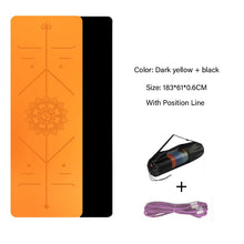 Load image into Gallery viewer, TPE Yoga Double Layer Non-Slip Mat Yoga Exercise Pad with Position Line For Fitness Gymnastics and Pilates
