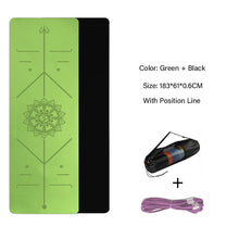 Load image into Gallery viewer, TPE Yoga Double Layer Non-Slip Mat Yoga Exercise Pad with Position Line For Fitness Gymnastics and Pilates