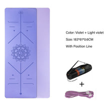 Load image into Gallery viewer, TPE Yoga Double Layer Non-Slip Mat Yoga Exercise Pad with Position Line For Fitness Gymnastics and Pilates