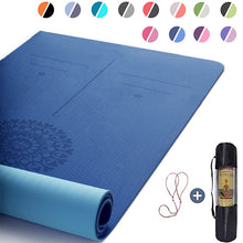 Load image into Gallery viewer, TPE Yoga Mat With Position Line 6mm Non-Slip Double Layer Sports Exercise Pad For Beginner Home Gym Fitness Gymnastics Pilates
