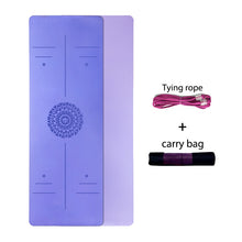 Load image into Gallery viewer, TPE Yoga Mat With Position Line 6mm Non-Slip Double Layer Sports Exercise Pad For Beginner Home Gym Fitness Gymnastics Pilates
