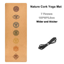 Load image into Gallery viewer, Jusenda 5mm Natural Cork TPE Yoga Mat 183*61cm Fitness Mats Gym Pilates Pad Training Exercise Sport Mat With Position Body Line
