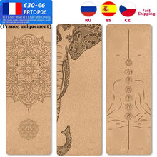 Load image into Gallery viewer, Jusenda 5mm Natural Cork TPE Yoga Mat 183*61cm Fitness Mats Gym Pilates Pad Training Exercise Sport Mat With Position Body Line
